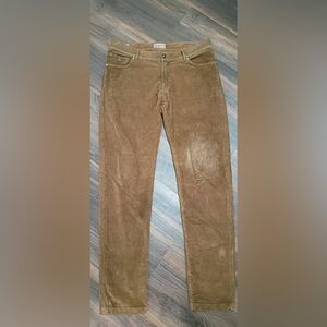 Pescarolo Men's Brown Corduroy Cotton 5 Pocket Pant
